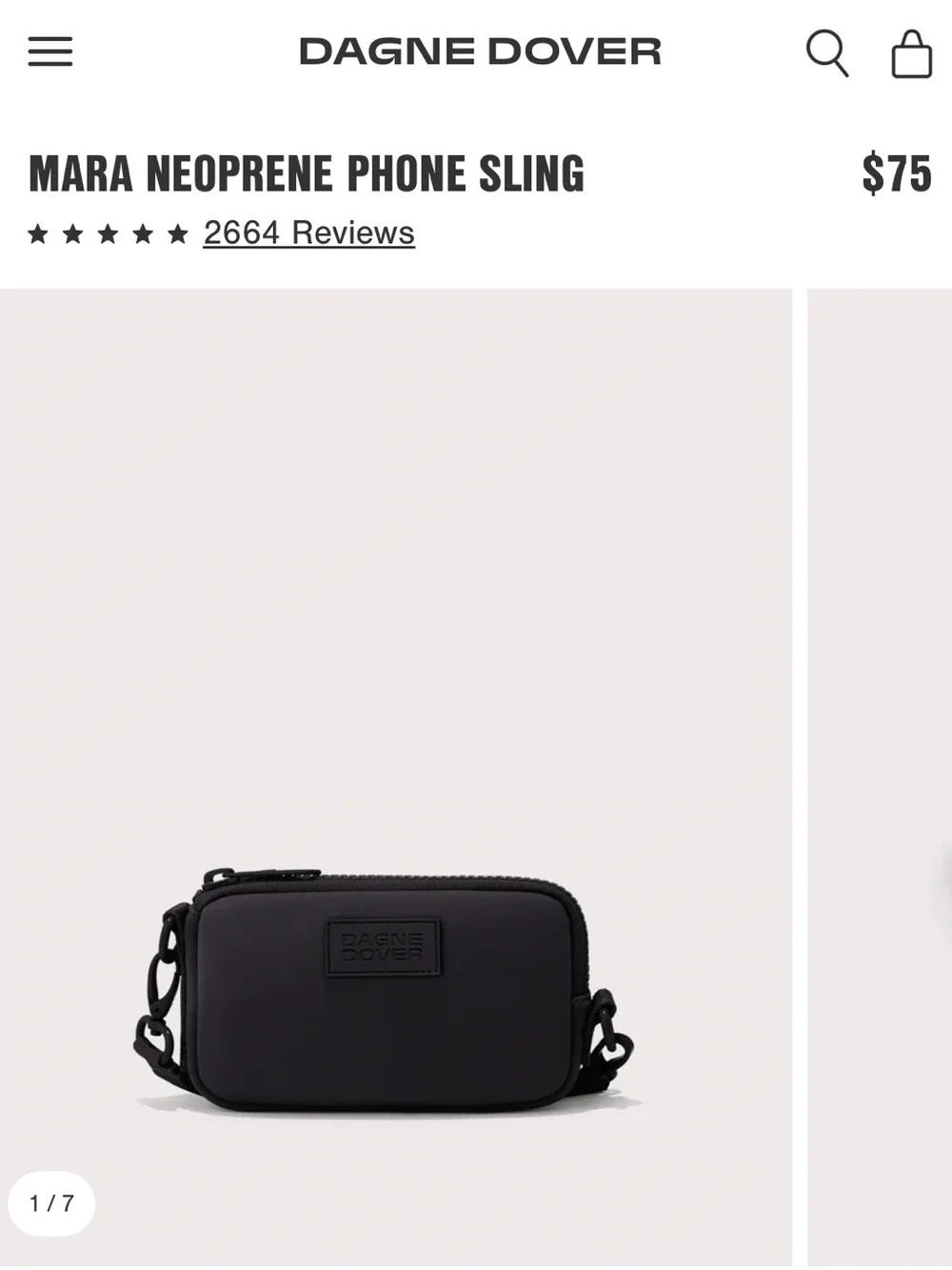 NEW Dagne Dover Mara Neoprene Phone Sling - Black